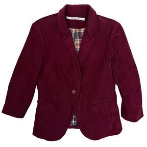 Vintage Gibsoa Women's Small Brugandy Corduroy Lined Jacket 70s Boho Academia